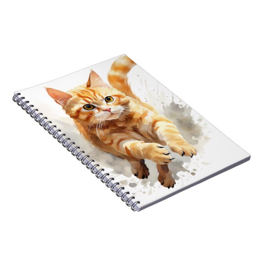 WASSERFARBE MIT ORANGE TABBY CAT NOTIZBLOCK (Rechte Seite)