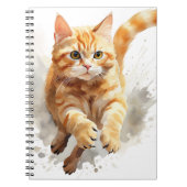 WASSERFARBE MIT ORANGE TABBY CAT NOTIZBLOCK (Vorderseite)