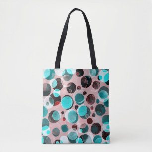 Wasserfarbe mit Punkten, abstraktes Muster. Tasche