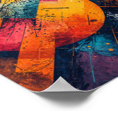 Wasserfarbe mit schwimmendem Wasser Poster (Ecke)