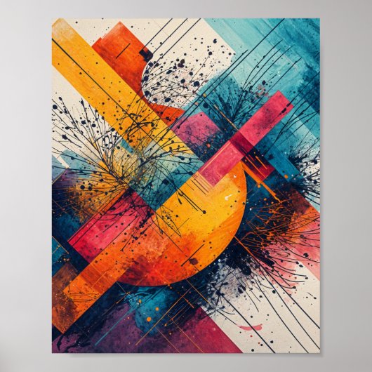 Wasserfarbe mit schwimmendem Wasser Poster (Vorne)