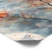 Wasserfarbe mit schwimmendem Wasser Poster (Ecke)