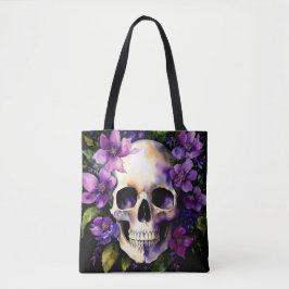 Wasserfarbe mit violetten Blumen Tasche