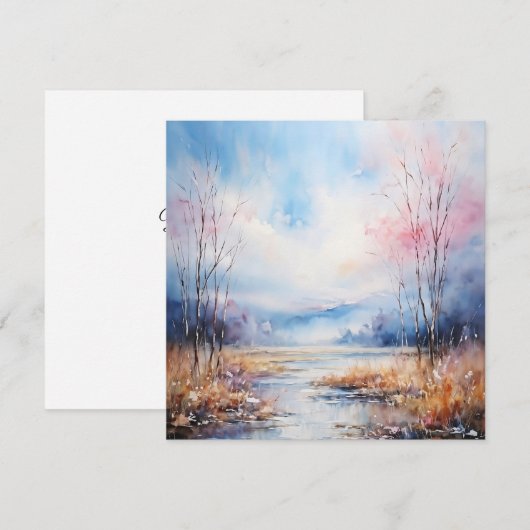 Wasserfarbe Mitteilungskarte (Vorne/Hinten)