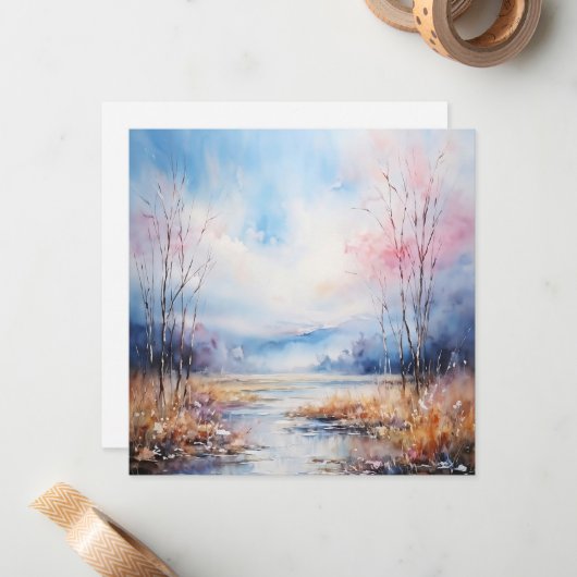 Wasserfarbe Mitteilungskarte (Vorderseite/Rückseite Beispiel)