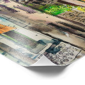 Wasserfarbe, mittelalterliche Stadt Europas Fotodruck (Ecke)