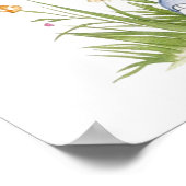 Wasserfarbe modern 3 Elefant mit Blume3 Poster (Ecke)