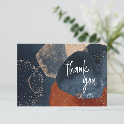 Wasserfarbe Moderne Abstrakte Mitzvah DANKE (Stehend Vorderseite)