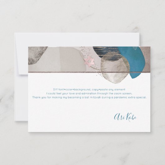 Wasserfarbe Moderne Abstrakte Mitzvah DANKE (Rückseite)