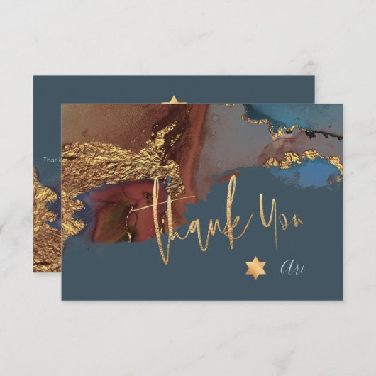 Wasserfarbe Moderne Abstrakte Mitzvah DANKE (Vorne/Hinten)