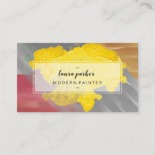 Wasserfarbe Moderne Abstrakte Pinselstriche Visitenkarte