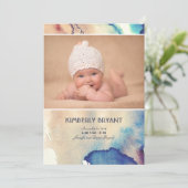 Wasserfarbe Moderne bemalt Baby Geburtsankündigung Ankündigung (Stehend Vorderseite)