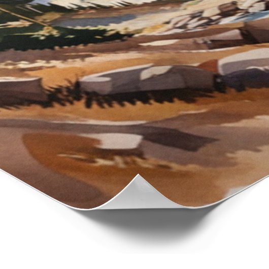 Wasserfarbe Moderne Berge Poster (Ecke)