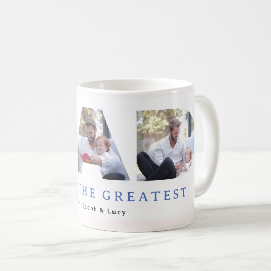 Wasserfarbe Moderne blaue Streifen 3 Benutzerdefin Kaffeetasse (VorderseiteRechts)