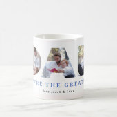 Wasserfarbe Moderne blaue Streifen 3 Benutzerdefin Kaffeetasse (Mittel)