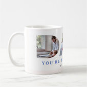 Wasserfarbe Moderne blaue Streifen 3 Benutzerdefin Kaffeetasse (Links)