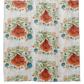Wasserfarbe Moderne Blume Motif Earthy Whimsical Duschvorhang (Vorderseite)