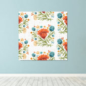 Wasserfarbe Moderne Blume Motif Earthy Whimsical Leinwanddruck (Insitu (Holzboden))