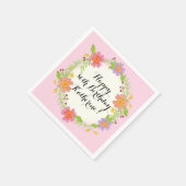 Wasserfarbe Moderne Blumengeburtsparty Serviette (Ecke)