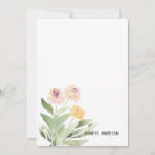 Wasserfarbe Moderne Blumengrün Personalisiert Mitteilungskarte (Vorderseite)