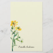 Wasserfarbe Moderne Frühlinggelbe Blumengrün (Vorderseite)