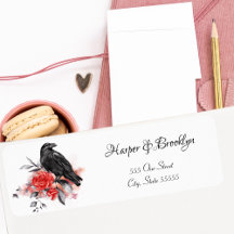 Wasserfarbe Moderne gotische schwarze Rote Rose