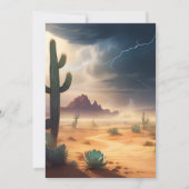 Wasserfarbe Moderne Kakteen Wedding Einladung (Rückseite)