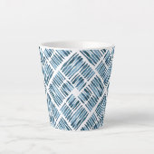 Wasserfarbe Moderne Marine Strickdiagonal Muster Milchtasse (Vorderseite)