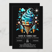 Wasserfarbe Moderne, maßgeschneiderte Eiscreme Geb Einladung (Vorne/Hinten)