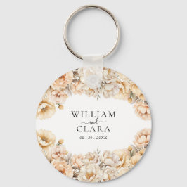 Wasserfarbe Moderne Peony Pastel Floral Hochzeit Schlüsselanhänger