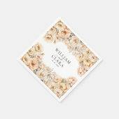 Wasserfarbe Moderne Peony Pastel Floral Hochzeit Serviette (Ecke)