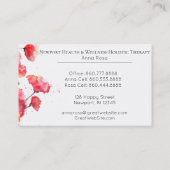 *~* Wasserfarbe Moderne Rote Mohn-Blume Floral Visitenkarte (Rückseite)