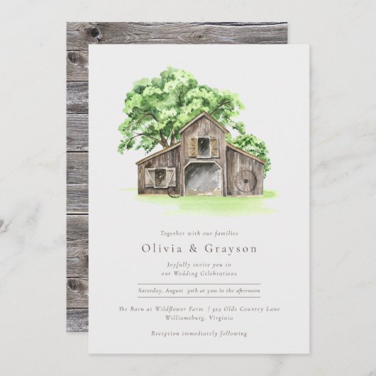 Wasserfarbe Moderne rustikale Brauerei Einladung (Vorne/Hinten)