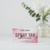 Wasserfarbe Moderne Spray Tan Aftercare Card Visitenkarte (Stehend Vorderseite)