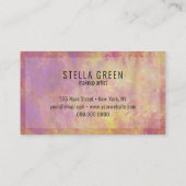 Wasserfarbe Moderne, trendige Lila Orange Visitenkarte (Rückseite)