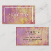 Wasserfarbe Moderne, trendige Lila Orange Visitenkarte (Vorne/Hinten)