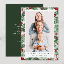 Wasserfarbe Moderne Weihnachtsfolien Botanicals Feiertagskarte