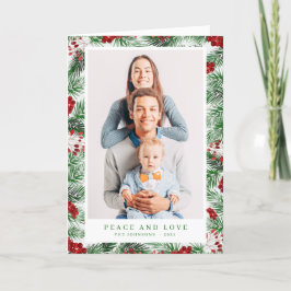 Wasserfarbe Moderne Weihnachtsfolien Botanicals Feiertagskarte