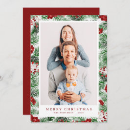 Wasserfarbe Moderne Weihnachtsfolien Botanicals Feiertagskarte