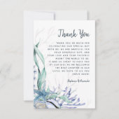 Wasserfarbe Moderner Strand Hochzeit Dankeskarte (Vorderseite)