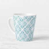 Wasserfarbe Modernes blaues Strickmuster Milchtasse (Linke Ecke)