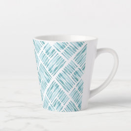 Wasserfarbe Modernes blaues Strickmuster Milchtasse