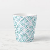 Wasserfarbe Modernes blaues Strickmuster Milchtasse (Vorderseite)