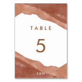 Wasserfarbe Modernes Burnt Orange Terracotta auf d Tischnummer (Vorderseite)