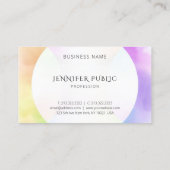 Wasserfarbe Modernes, einfaches Design Elegante Vo Visitenkarte (Rückseite)