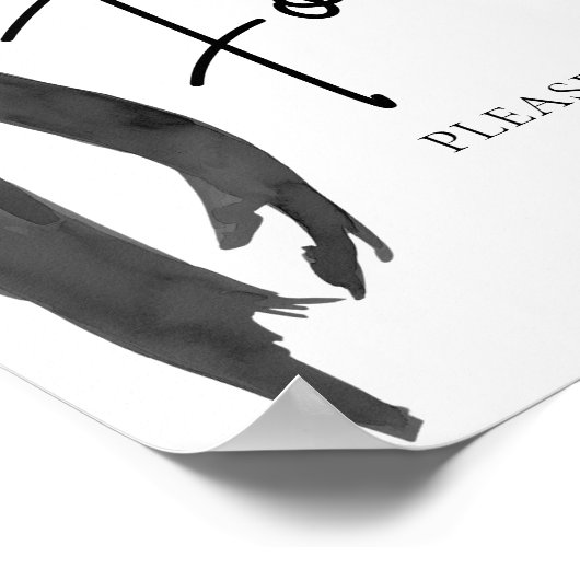 Wasserfarbe Modernes Elegantes Bow Bow Food-Zeiche Poster (Ecke)