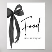 Wasserfarbe Modernes Elegantes Bow Bow Food-Zeiche Poster (Vorne)