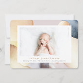 Wasserfarbe Modernes Foto Geburt Ankündigung (Vorderseite)