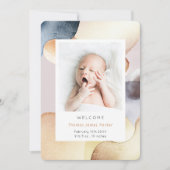 Wasserfarbe Modernes Foto Geburt Ankündigung (Vorderseite)