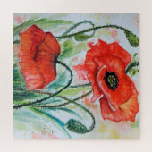 Wasserfarbe - Mohn Puzzle (Horizontal)